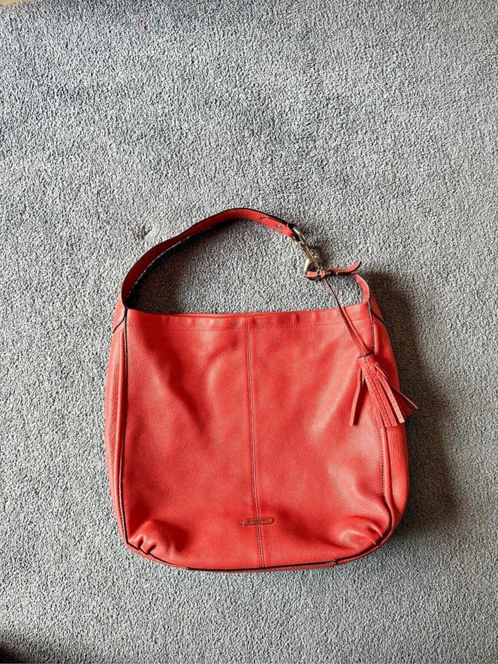 COACH Avery Leather Hobo Bag in Coral